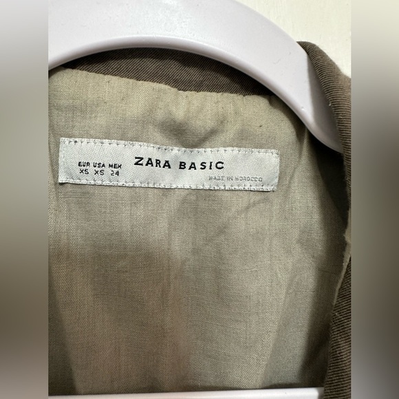 ZARA Basic Women’s Vest Sleeveless Collared Green size XS - Picture 3 of 4